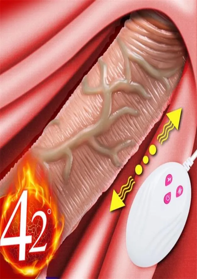 Teles Вибрирующие толчок реалистичного фаллоимитатора женская мастурбация с всасывающей чашкой отопление пениса Дистанционное управление членом для женщин 2203305163552