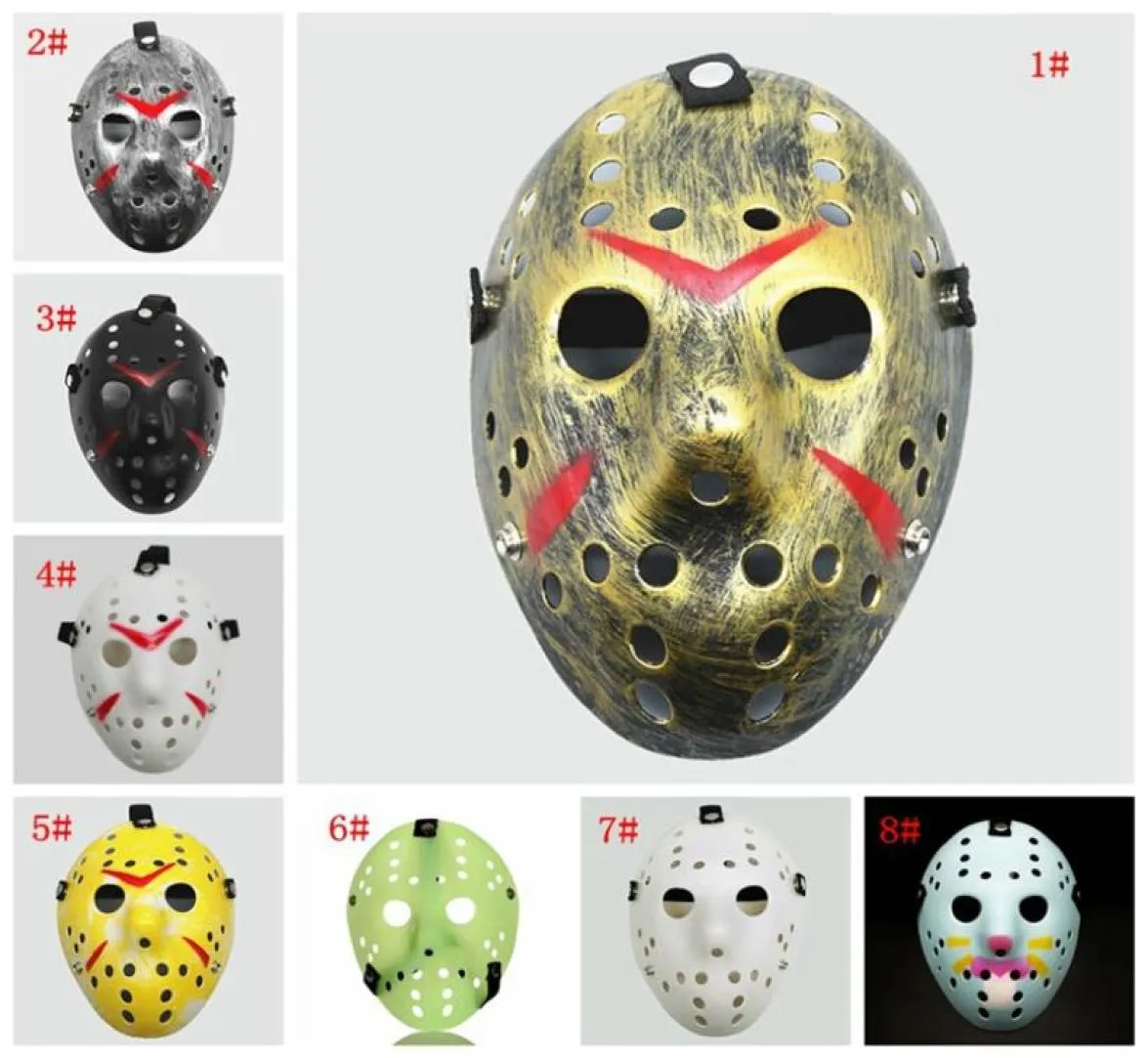 Masquerade Masks Jason Voorhees Mask Friday the 13th Horror Movie Hockey Mask Scary Halloween Costume Cosplay Plastic Party Masks 5390327