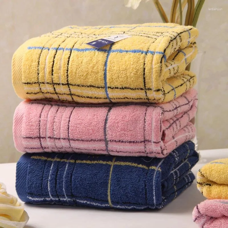 Towel 130 63cm Plaid Bath Towels Cotton Face Fiber Natural Eco-friendly Embroidered Hand