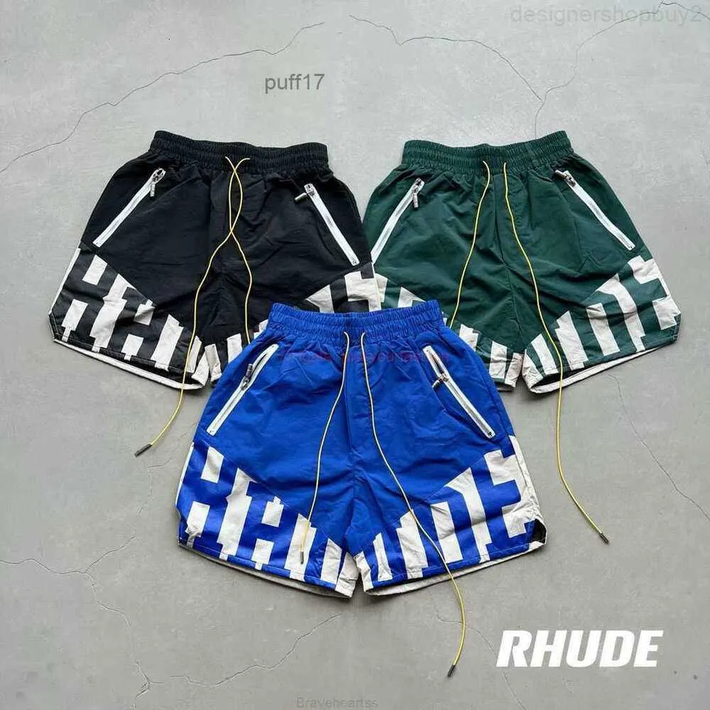 Mentis Shorts Designer Comeurs de mode Clothing plage en conserve Rhude 23fw High Street Heavy Industry Spliced Woven Couple Loose Capris Joggers Sportswear Outdo JH0C