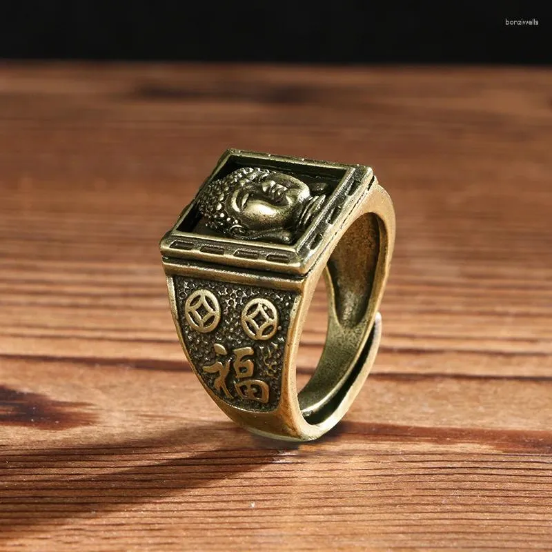 Decoratieve beeldjes prachtige porselein collectie messing hand gesneden bodhisattva ring