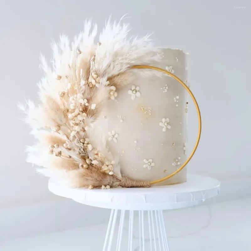 Декоративные цветы сушеные цветочные цветочные кольцо для торта украшение натуральное пампас