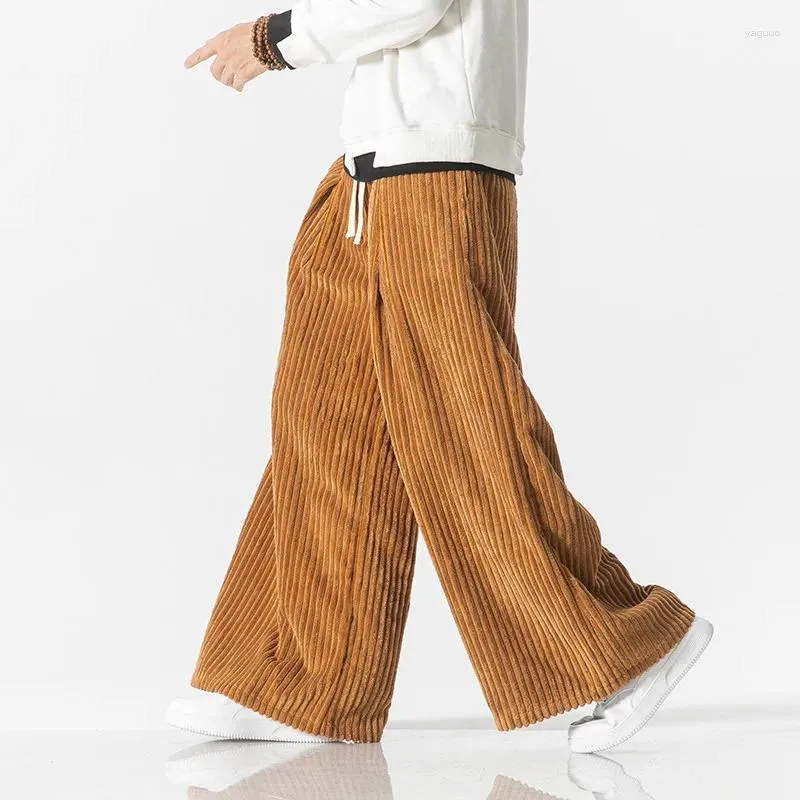 Men's Pants Men Corduroy Harajuku Mens Solid Color Wide Leg Harem Vintage Streetwear Casual Jogging Trousers Oversized 5XL