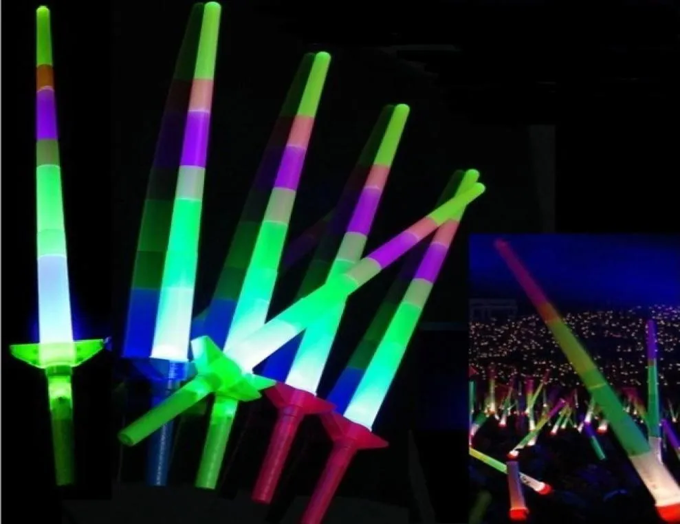 Glow Stick светодиодные красочные стержни светодиодные мигающие на мечте, подбадривая вечеринка диско, сияние палочка, футбольная музыка, концерт Cheer Preps Gift6145950