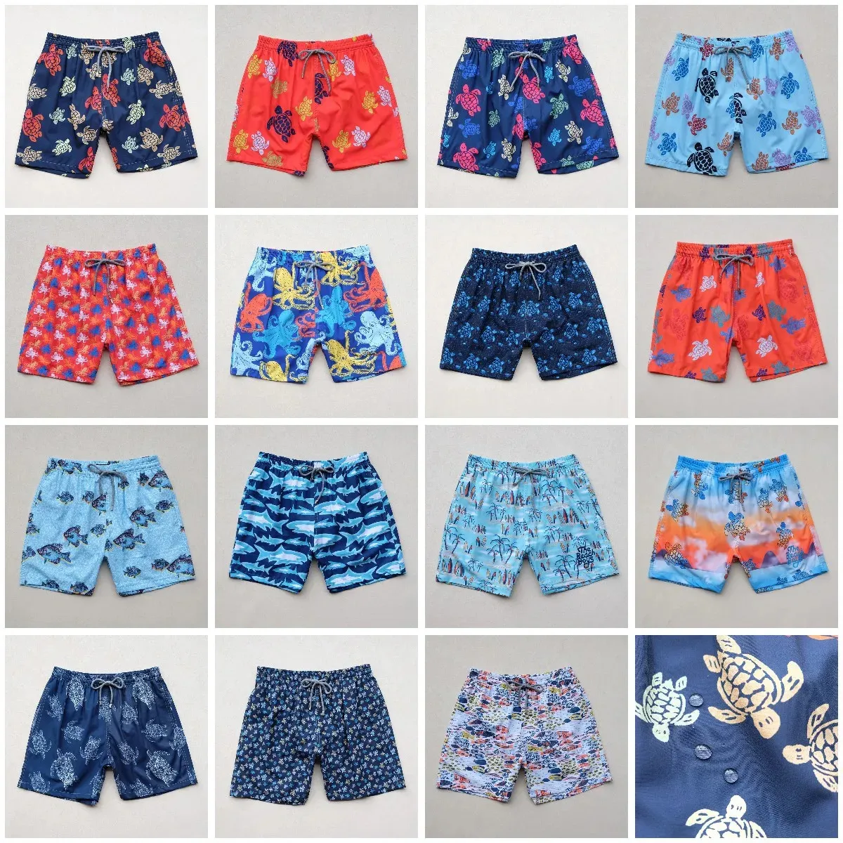 Hoogwaardige merk Vilebre Beach Board Shorts Heren Turtle Swimwear Hawaiiaanse shorts Mens Beach Shorts Sports Surfboard 240430