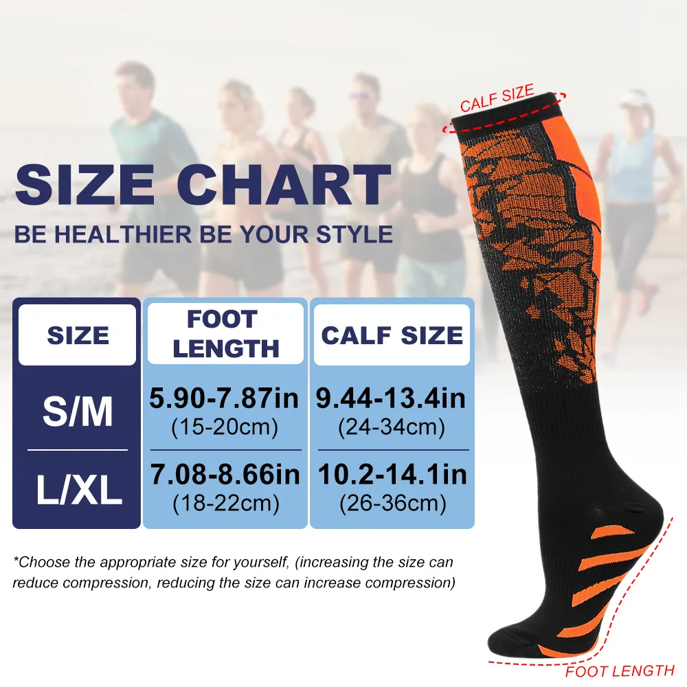 女性と男性のためのスポーツ圧縮靴下は、静脈瘤を走らせるための靴下をサポートしていますアスレチックフットボールサッカーストッキング