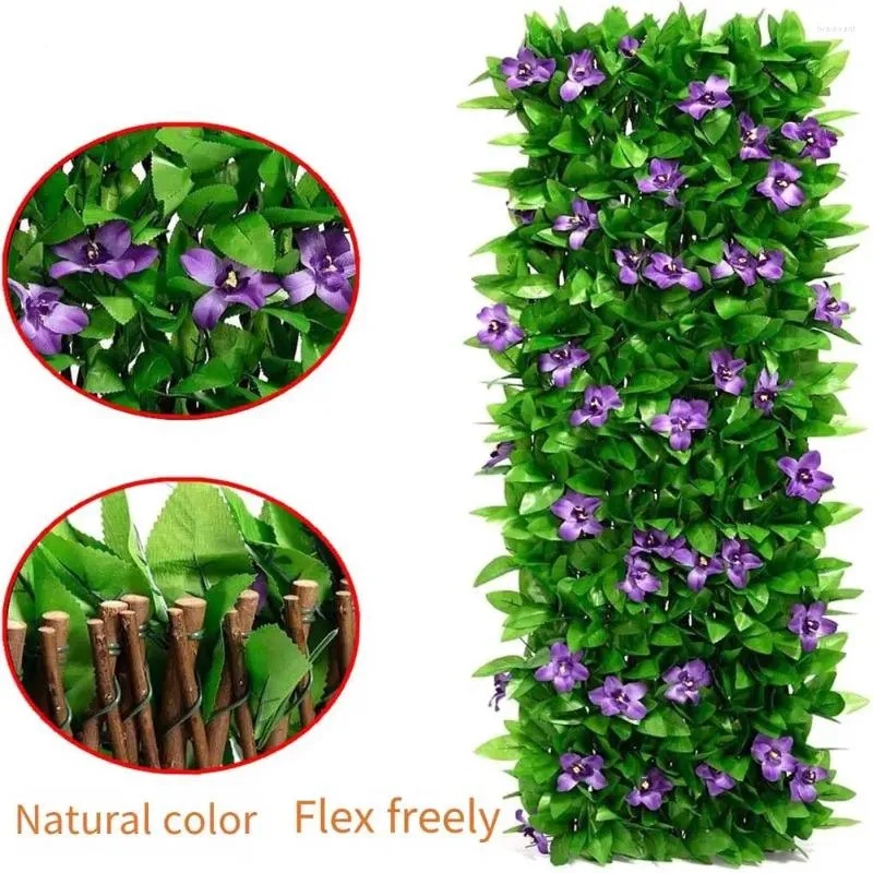 Decoratieve bloemen Snelle installatie Hedge Panel Artificiële privacyscherm Ivmy hek Groen Wall voor tuinliefhebbers UV-resistente faux