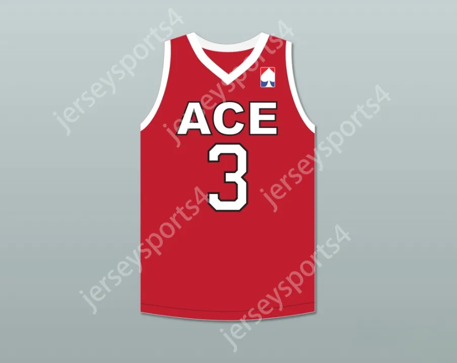 Custom Nay Mens Youth/Kids Ricegum 3 Ace Family Charity Red Basketball Jersey Top Top S-6XL Cucite S-6XL