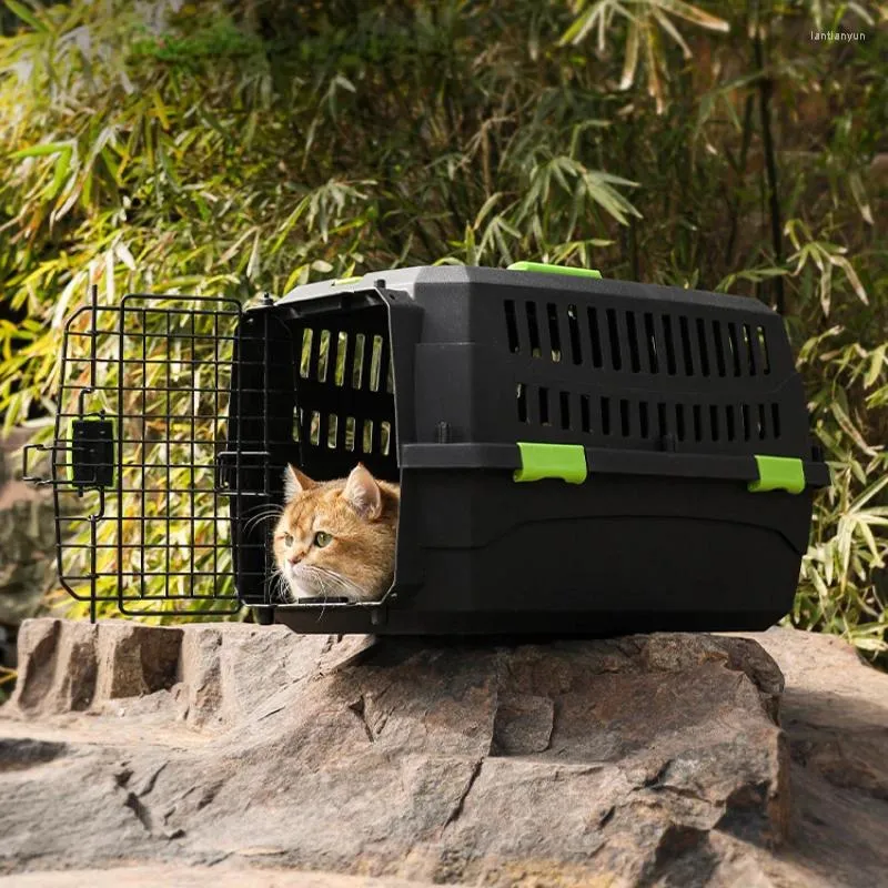 Katzenträger Haustierflugkoffer tragbarer Beutel Auto Käfig Check-in Koffer Hundeluft Transport Kleiner Tierträger