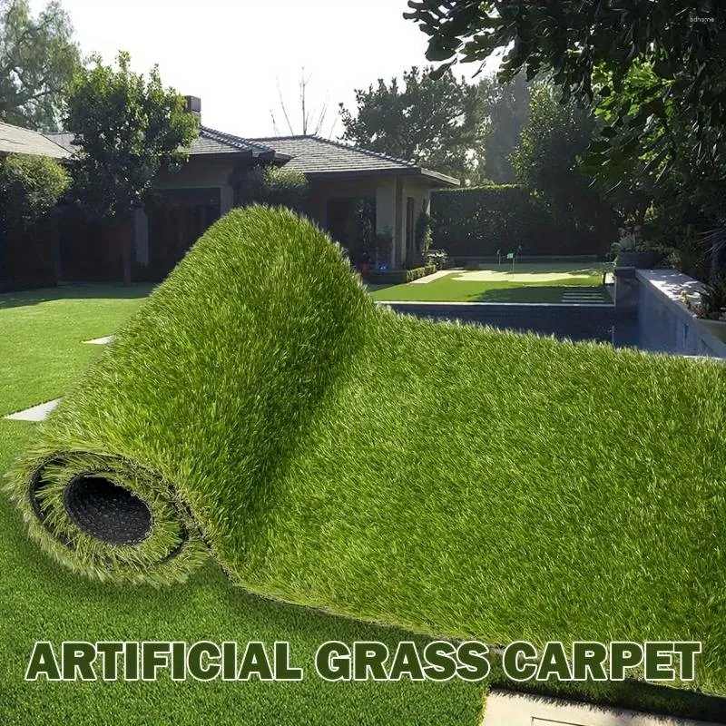 Fleurs décoratives 1 rouleau 35 mm Landscape Grass Artificiel For Dogs Fake Door Mat de porte Balcon de tapis extérieur et patio D