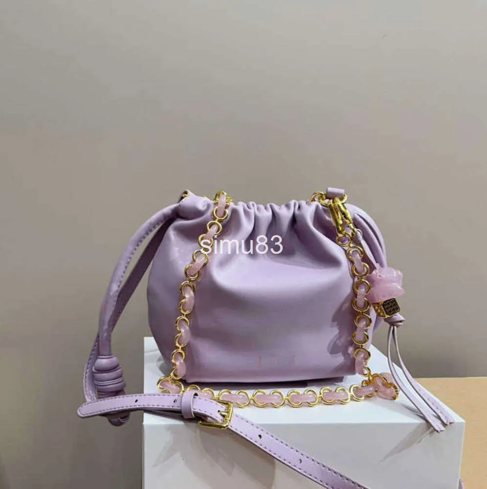 Diseñador de cadena de acrílico Bags Lucky Bags Mini Bolsos de bolso Bucket Bolso tejido Bolso de cuero Nube Clowhorn Girl