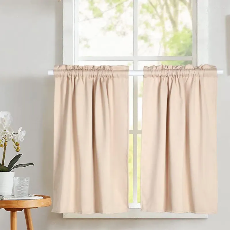 Shower Curtains Blackout Thermal Insulated Window Modern Minimalist Solid Color Short Curtain For Home Kitchen Bedroom Bathroom Decor