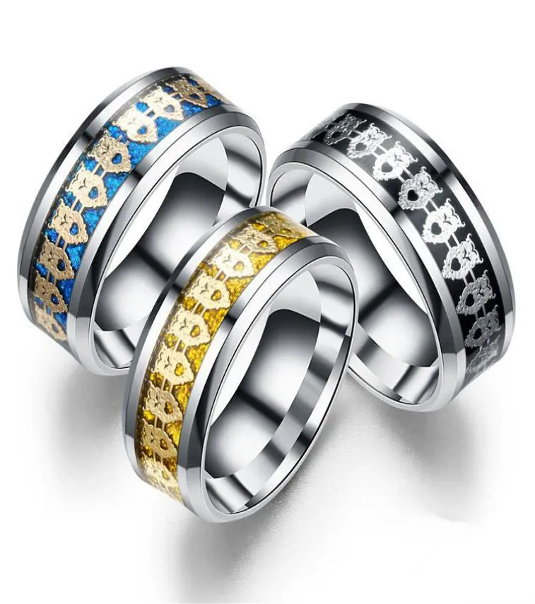 4 kolory Owl 316L Biżuteria ze stali nierdzewnej pierścionki miłosne luksusowe pierścionki zaręczynowe pierścionki ślubne 5121825