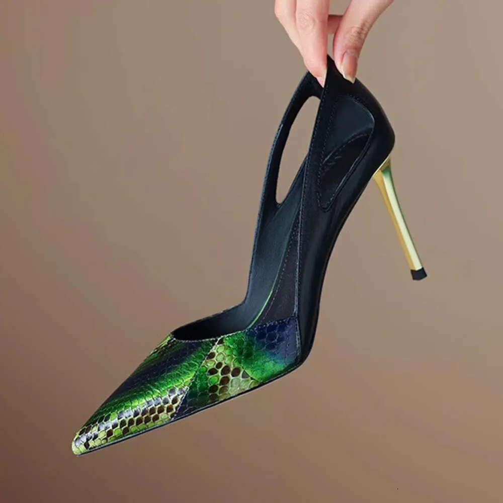 Snake print sexy hoge hakken mode elegant kantoor stiletto hiel feestjurk puntige teen pumps dames designer schoenen