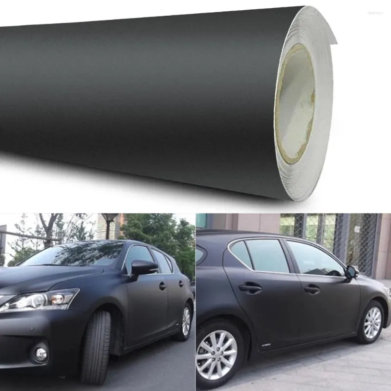 Adesivi per finestre opaca pellicola nera avvolgimento per auto adesivo per lamina 30x152cm Wraps 3D Autodesivo supporto per strumenti di styling