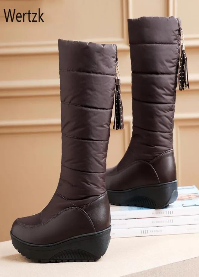 New Fashion 2020 Female Warm Snow Boots Mid-Calf Slip-On Women Boots Fringe Winter Waterproof Platform Shoes Botas MujerA4054923191