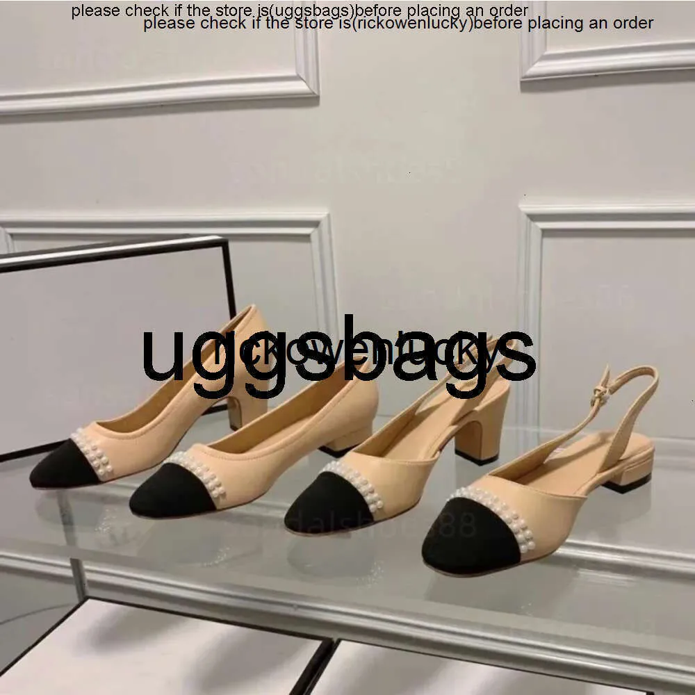 Chanells shoe Channel Slingback Classic Pearl Nude Black Women Shoes Intrelocking c Cap Toe Flats Pumps Beige Sandals Two Tone Sling Back Early Party Dress Shoe Flats