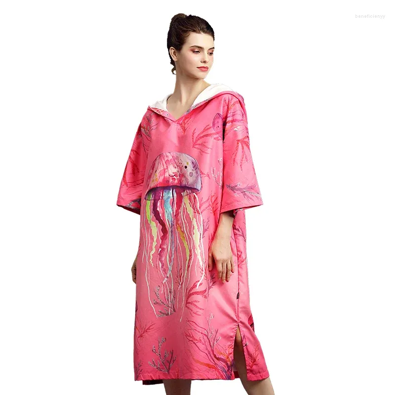 Hiturbo Mikrofaser Beach Poncho Handtuch Antumnblätter Robe