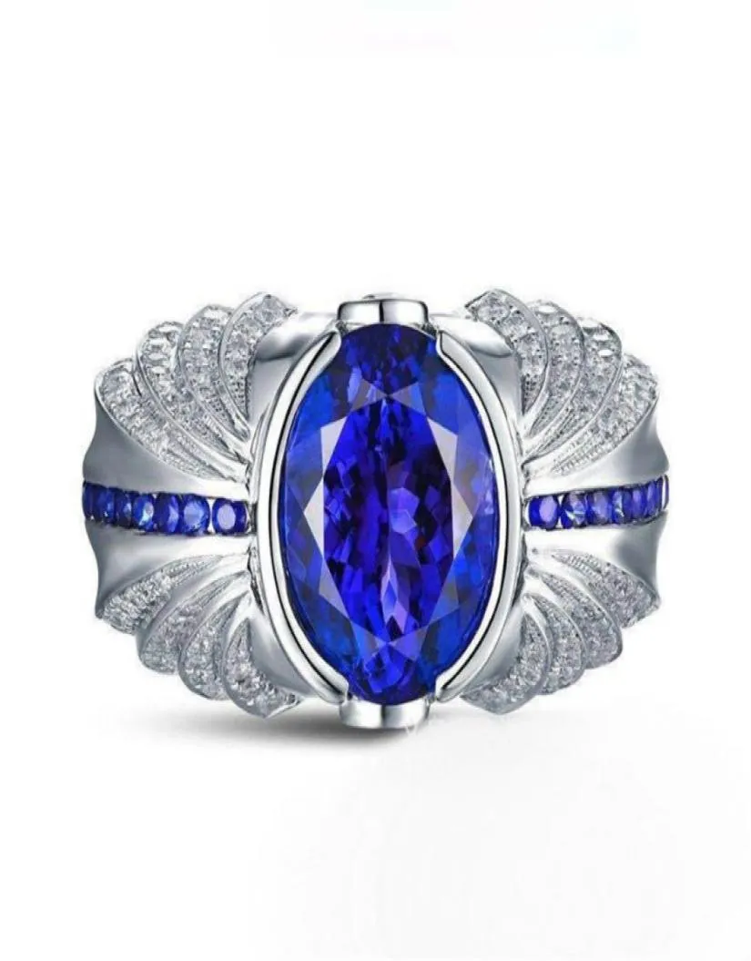 Victoria Wieck Brand Handgemaakte heren turquoise sieraden 4ct Sapphire 925 Sterling Silver Wedding Band Ring Gift 55 N21583206