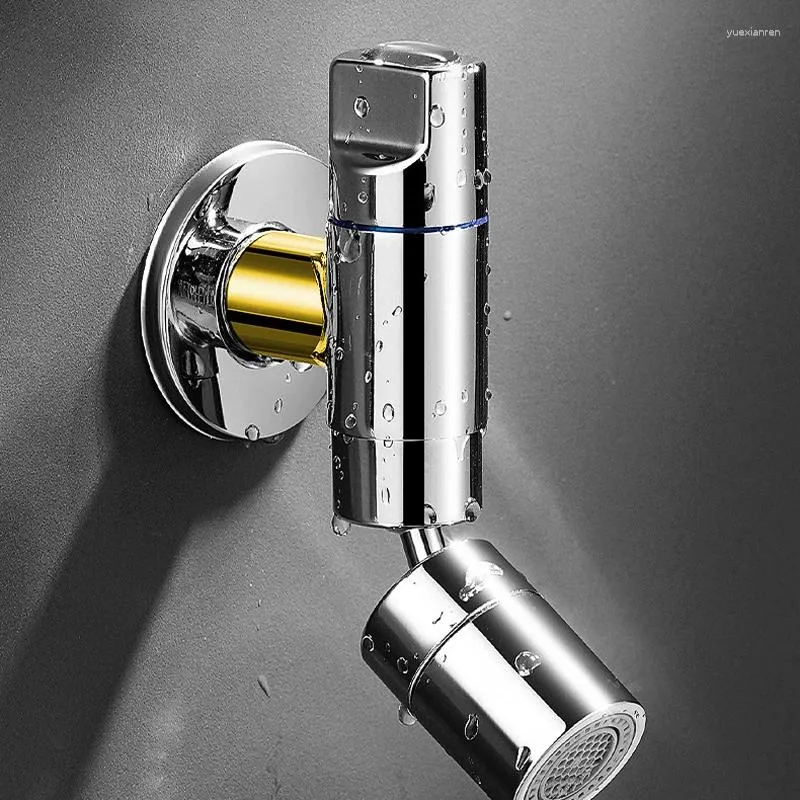 Bathroom Sink Faucets TMOK 360 ° Free Rotation Brass Faucet Bibcock Wall Mounted Single Hole Water Column Outlet Sprinkler