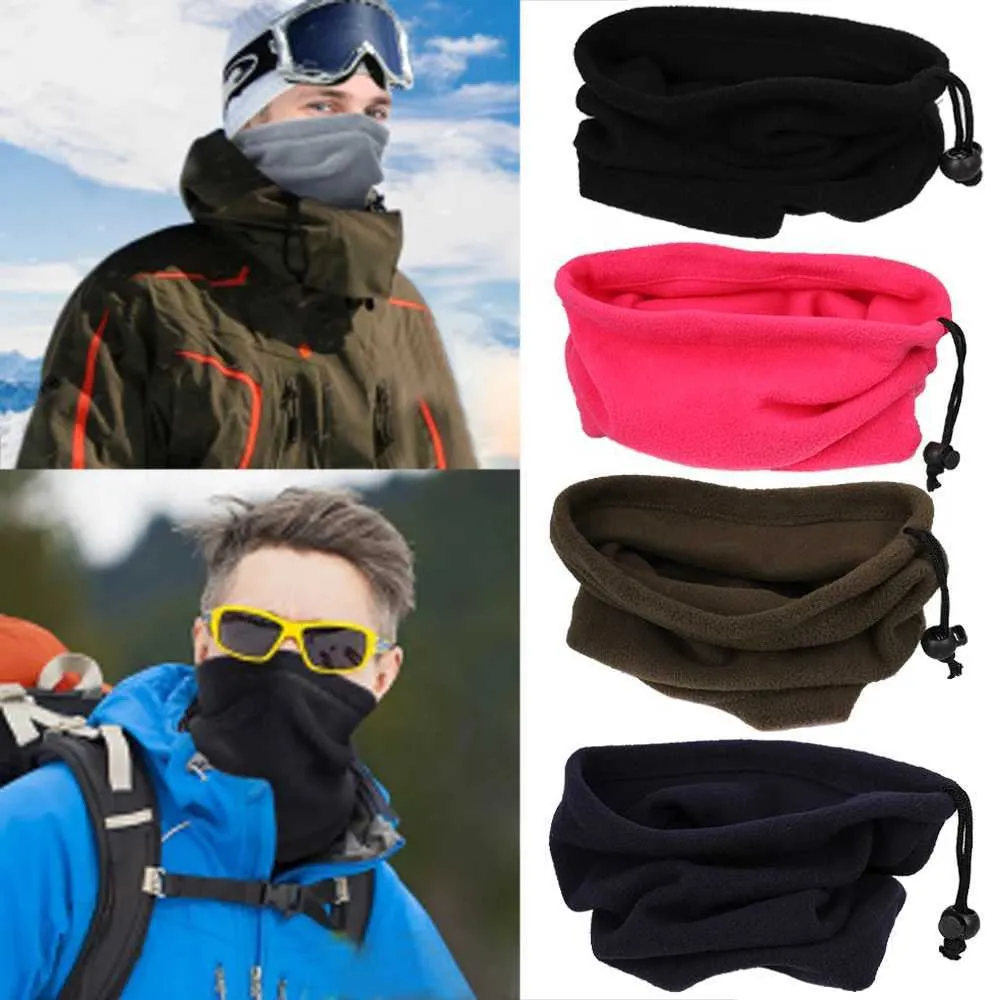 Máscaras de face de moda pescoço panor de lã de colarinho de lã masculina multifuncional quente de cor sólida para caminhada de esqui em execução máscara de lenço inverno q240510