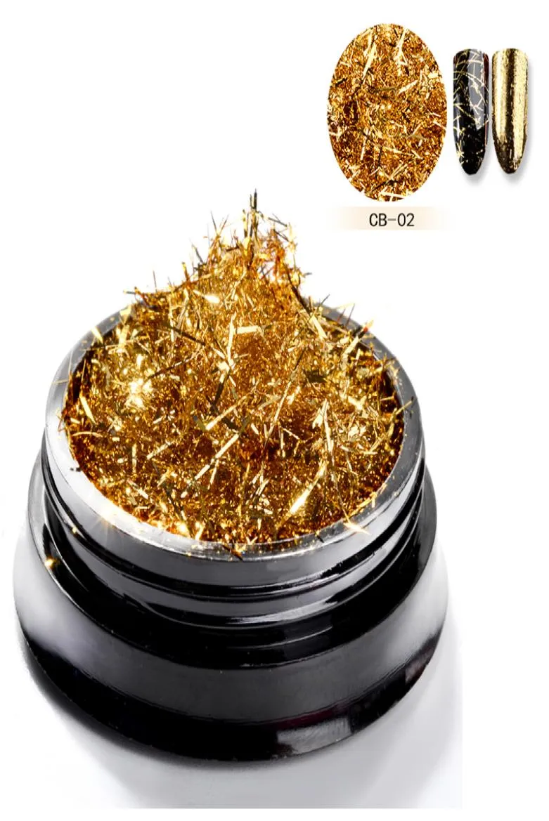 Nail Art Glitter Gold Silver Silk Stripes Lines Sequins Magic Effect Chrome Powder Mirror Powder Aluminum Foil Flakes Decoration C8364539