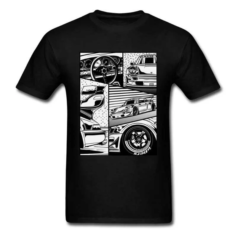 T-shirt maschile Giappone Dettagli auto Struttura JDM Magliette Auto auto Summer Fall Fashion Tops Tops Hombre Oversecieze Short Slve Clothes T240510