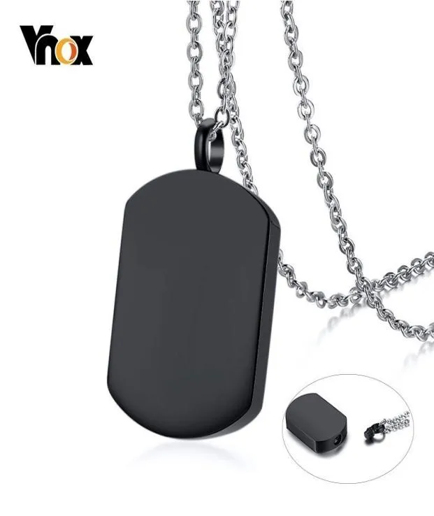 Vnox Mens Cremation Urn Necklace Black Stainless Steel Dog Pendant Memorial Cherish Love Gifts Jewelry 2010135053078