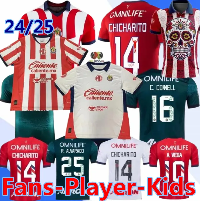 23 24 25 Chivas de Guadalajara voetbaltruien 2024 2025 Liga Mx C. Cowell A.Zaldivar Calderon J.Macias Chicharito A.Vega Women Kids Kit voetbalshirt Player Fans versie