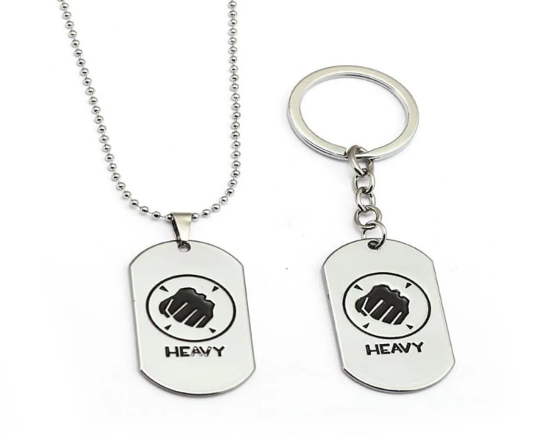 HSIC Game Jewelry Team Fortress 2 Keychain Heavy Dog Pendant Metal Alloy Keyring Holder pour les fans Porte Clef HC129044773642