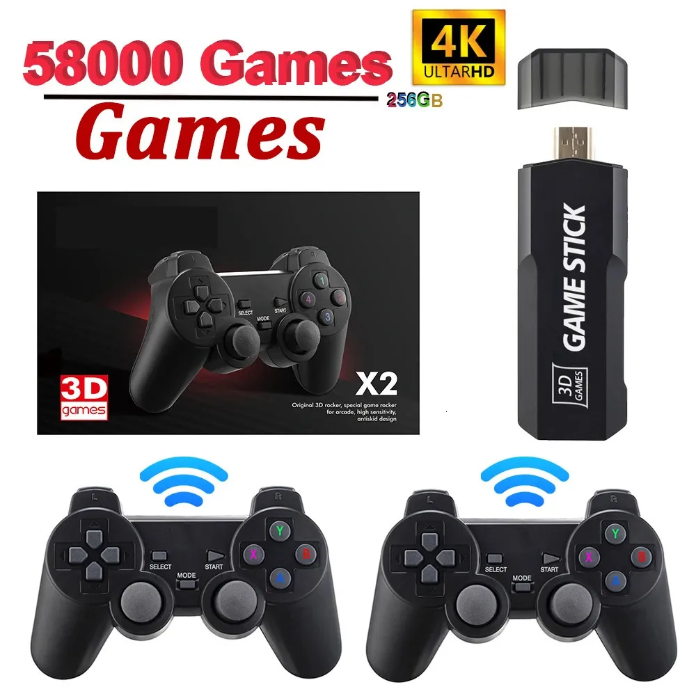 Tragbare Videospielkonsole GD10 plus Wireless Controller 4K HD TV Retro 50 Emulatoren 58000 Spiele für Kindergeschenke 240510