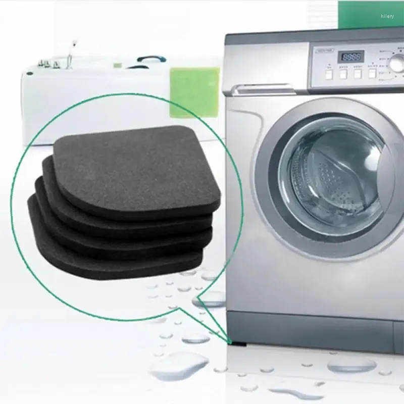 Badmattor /Set av högkvalitativ tvättmaskinunderlag som inte glider kylskåp Anti-Vibration Pad badrumstillbehör