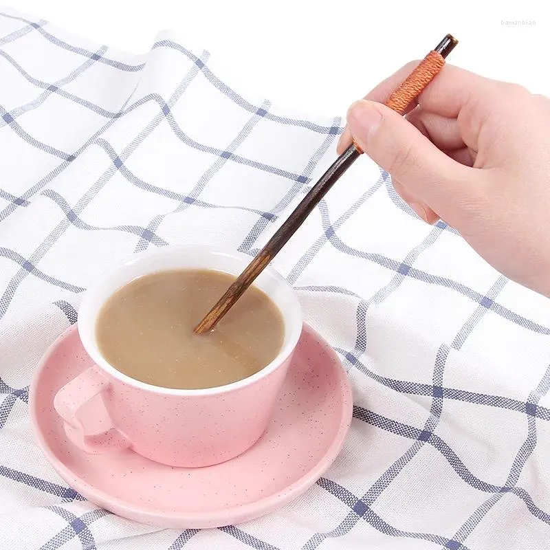 Kaşıklar Yaratıcı Uzun Kaçak Kahve Karıştırıcı 20cm Süt Çay Kokteyl Karıştırma Çubuğu Şubesi Bal Kaşık