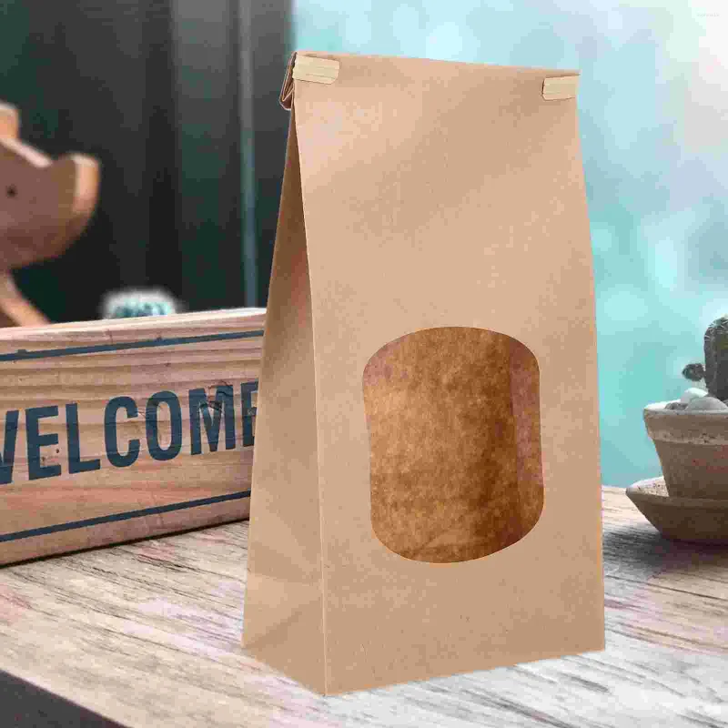 Opslagflessen 50 pc's bakken toastzakken broodhouders inpakkende zakjes handige cookie kraft papier helder raam huishouden bakkerij aanbod