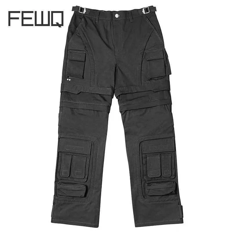 Pantalon pour hommes Pantalons de cargaison pour hommes Menti américain Tendance de travail de travail détachable de style American 2023 Couleur solide Ligne de jambe masculine 24x1606L2405