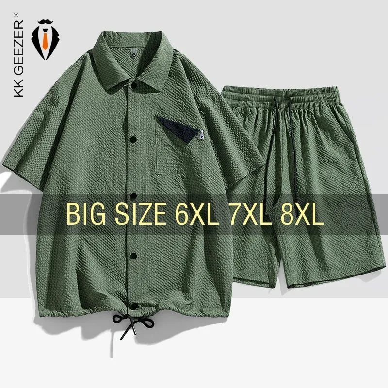 Maglietta da uomo Shorts Shorts set di magliette bolla oversize 6xl 7xl 8xl plus size magliette estive a maniche corte