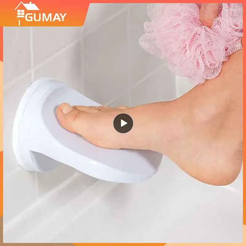 Mattes de bain Pleeur de douche Pédales de pied de repos de la salle de bain blanc pédale de ventouse étape non glissante plastique