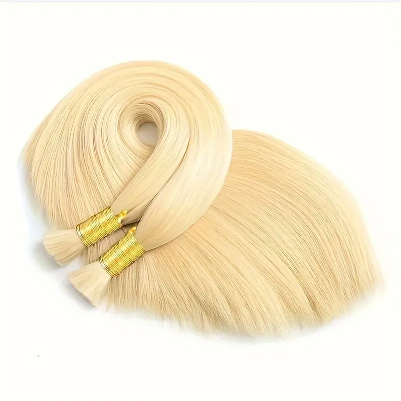 1 kg pris cabelo naturlig loiro russo 50 cm 55 cm 60 cm flätande hår nej inslag 100% mänskliga hårförlängningar bulk rak blondin