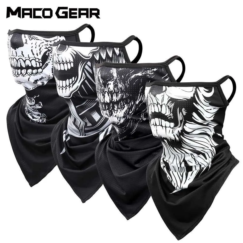 Fashion Face Masks Neck Gaiter Mens Summer Skull Scolater Triangle Triangle Masque Bicycle de chasse