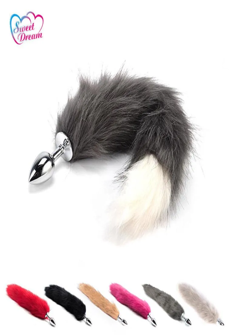 Sweet Dream Faux Fox Tail Anal Plug de aço inoxidável Metal Butt Plug Tail Toys para mulheres Produtos de sexo adulto DW107 Y1907165190333