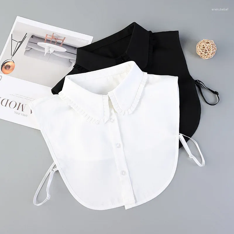 Bow Ties Linbaiway Womens Lapel Shirt Colliers détachables Black Blanc Faux faux collier Half Cloue Ajuster les vêtements Accessoires