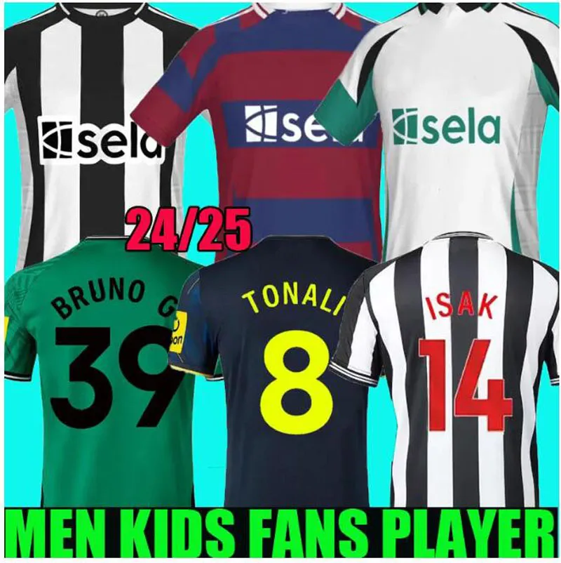 2024 Jerseys de fútbol de tonali Kit para niños para niños 23/24 /25 Barnes Bruno G. Wilson Stadium Gordon Isak Football Shirt en casa a los fanáticos de Botman Entrenamiento de jugadores PREVÍ