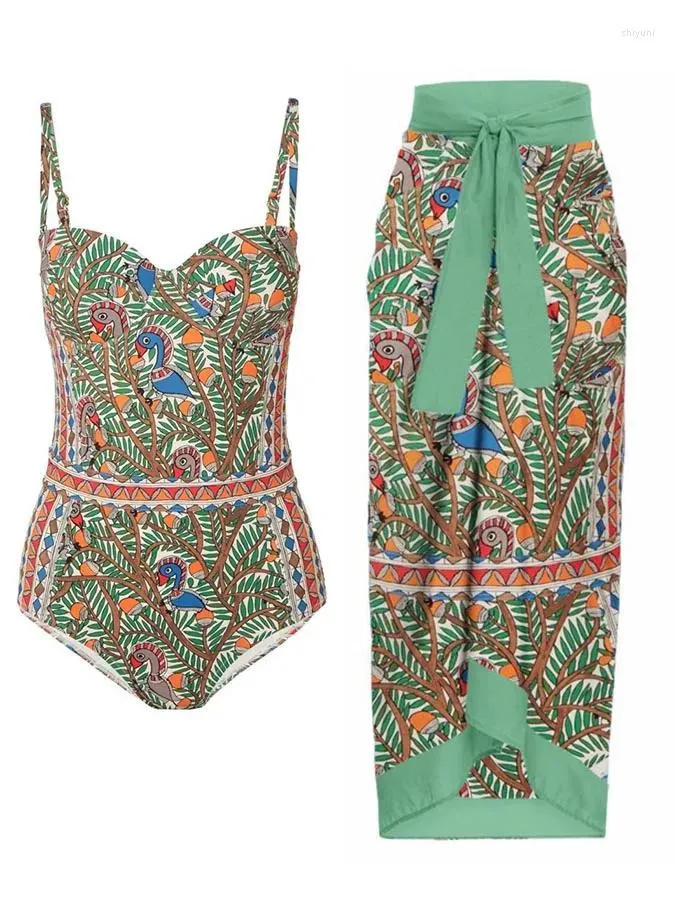 Menas de banho feminina Print Print One Piece Biquíni de maiô 2024 Mulher elegância Arte Luxo Designer de praia de verão Slim Fit Sexy Erótico Termo erótico