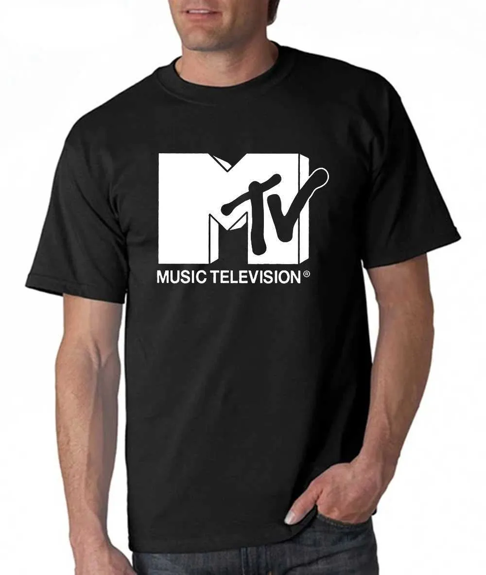 Męskie koszulki Męskie Retro T Shirt MTV Tshirt Vintage Vintage 80s 90s Zespoły pop muzyki telewizyjne kultura