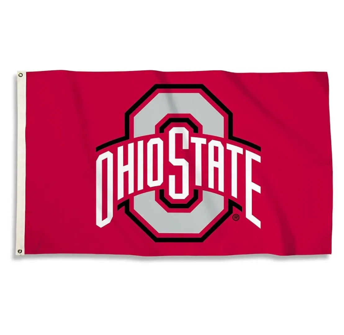 Aangepaste digitale print 3x5ft vlaggen Outdoor Sport College Football Ohio State University Buckeyes Flag Banner voor supporter en decoratie1563237