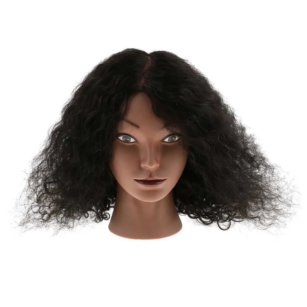 Cosmetology Hairdressing Practice Training Mannequin Head With Human Hair