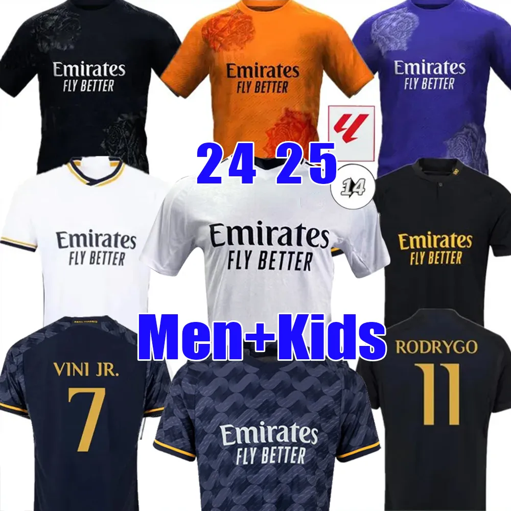 23 24 25 Bellingham Vini Jr Soccer Jerseys Mbappe Tchouameni 2024 2025 Football Shirt Real Madrids HP Camavinga Rodrygo Men Men Kids Kids intiforms player player