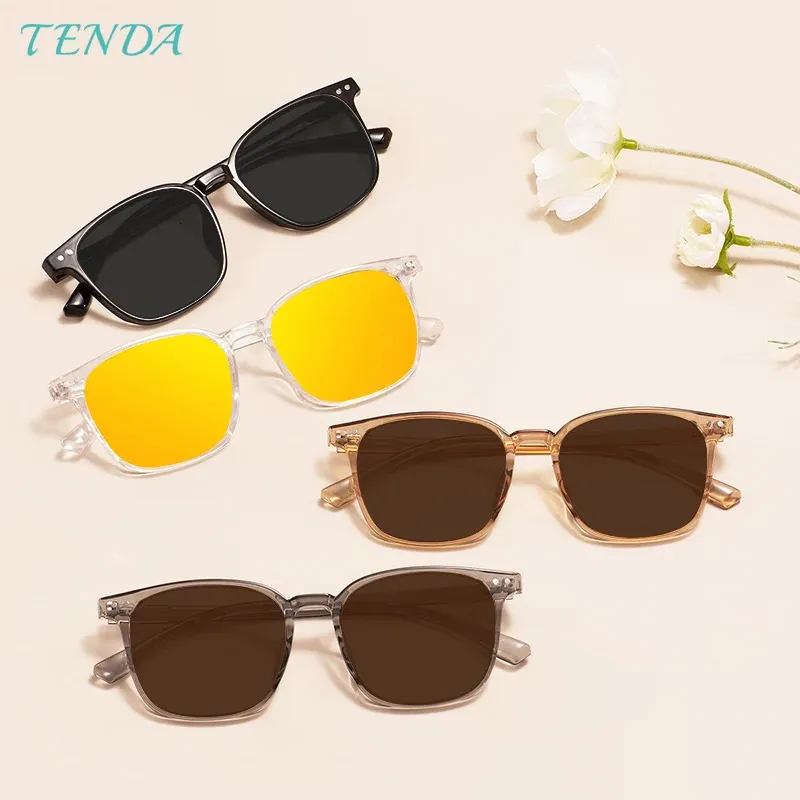 Men and Women TR90 Fashion Sun Shades Square Polarized Sunglasses For Prescription Lenses Myopia Progressive Driving Lens 240507