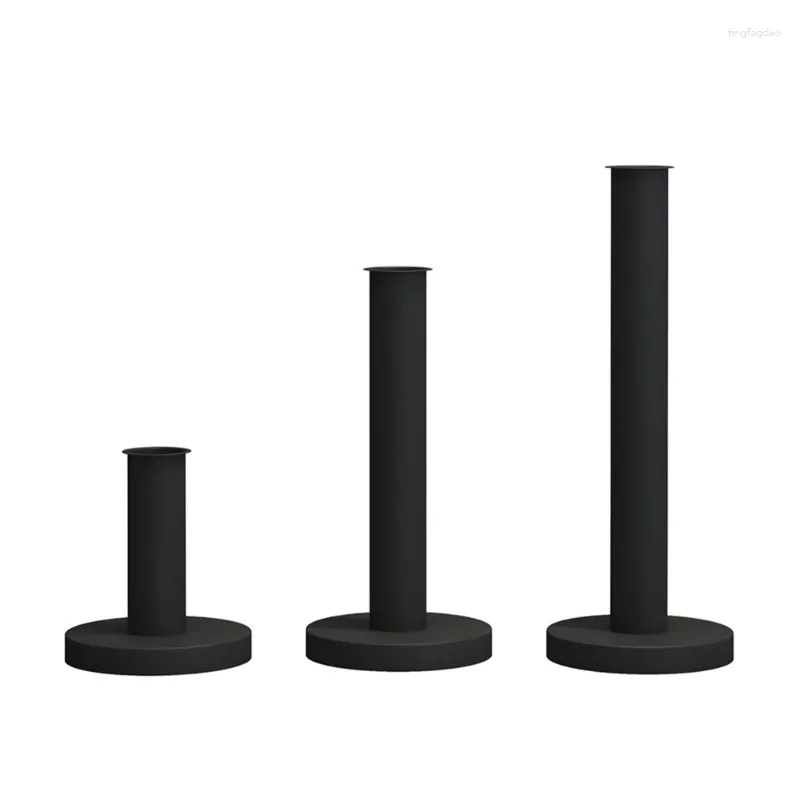 Candle Holders Creative Black Metal Retrohouder Moderne romantische Taper Candlestick Stand Desktop Decoration voor Home Office