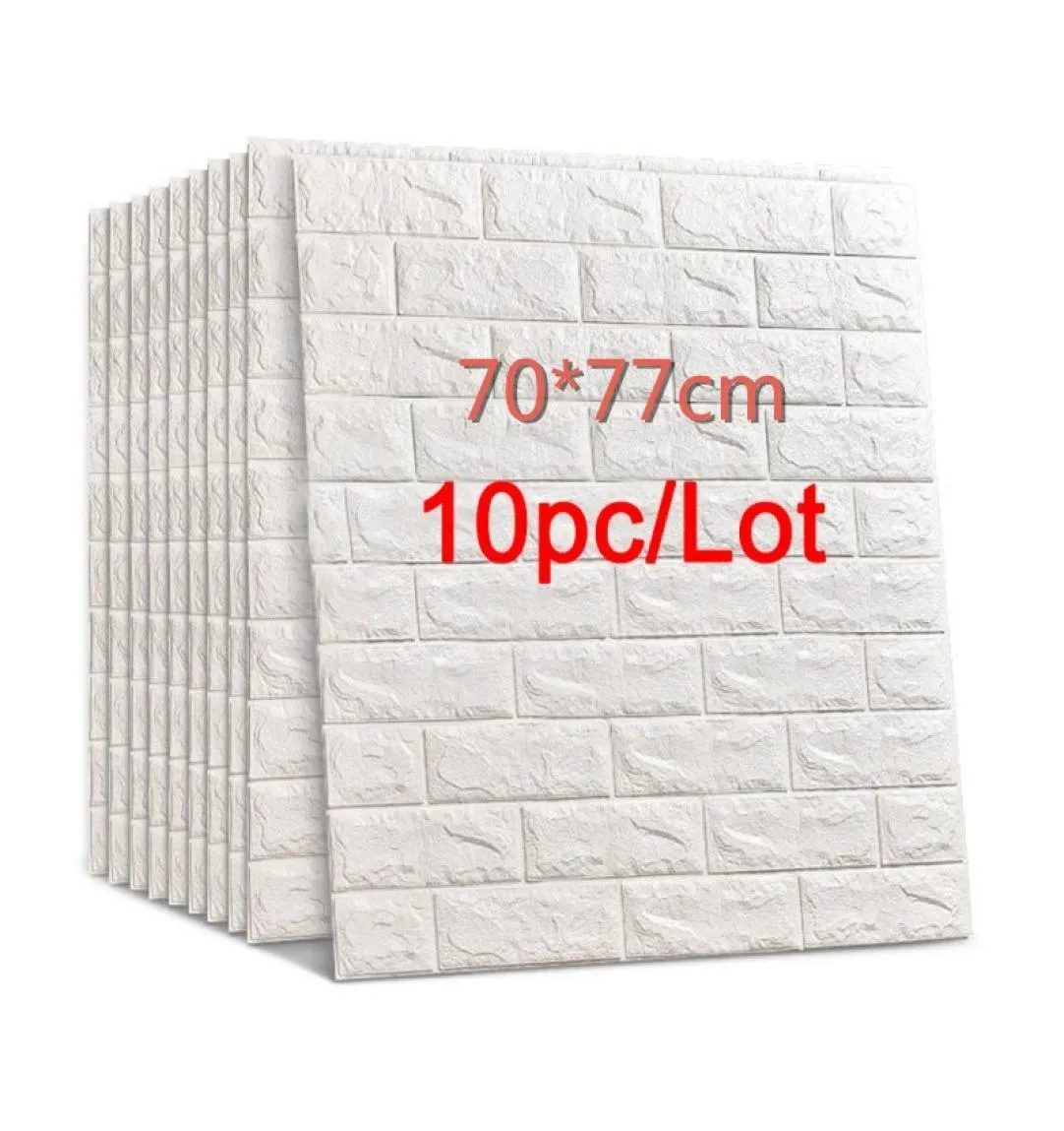 7077 3D Brick Wall Stickers Diy Self Adhensive Decor Foam Waterproof Wall Covering Wallpaper för TV Bakgrund Kids Living Room8236506